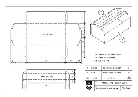 sheet metal tray drawing|sheet metal toolbox plans.